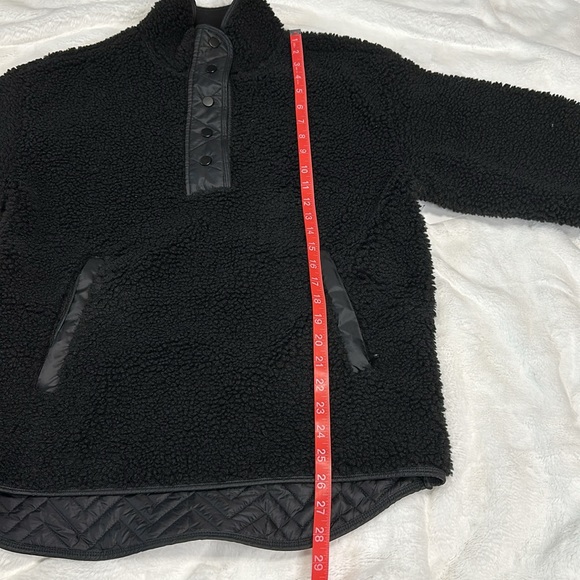 🆕 Athleta cozy Sherpa snap sweatshirt black size medium - Picture 9 of 12